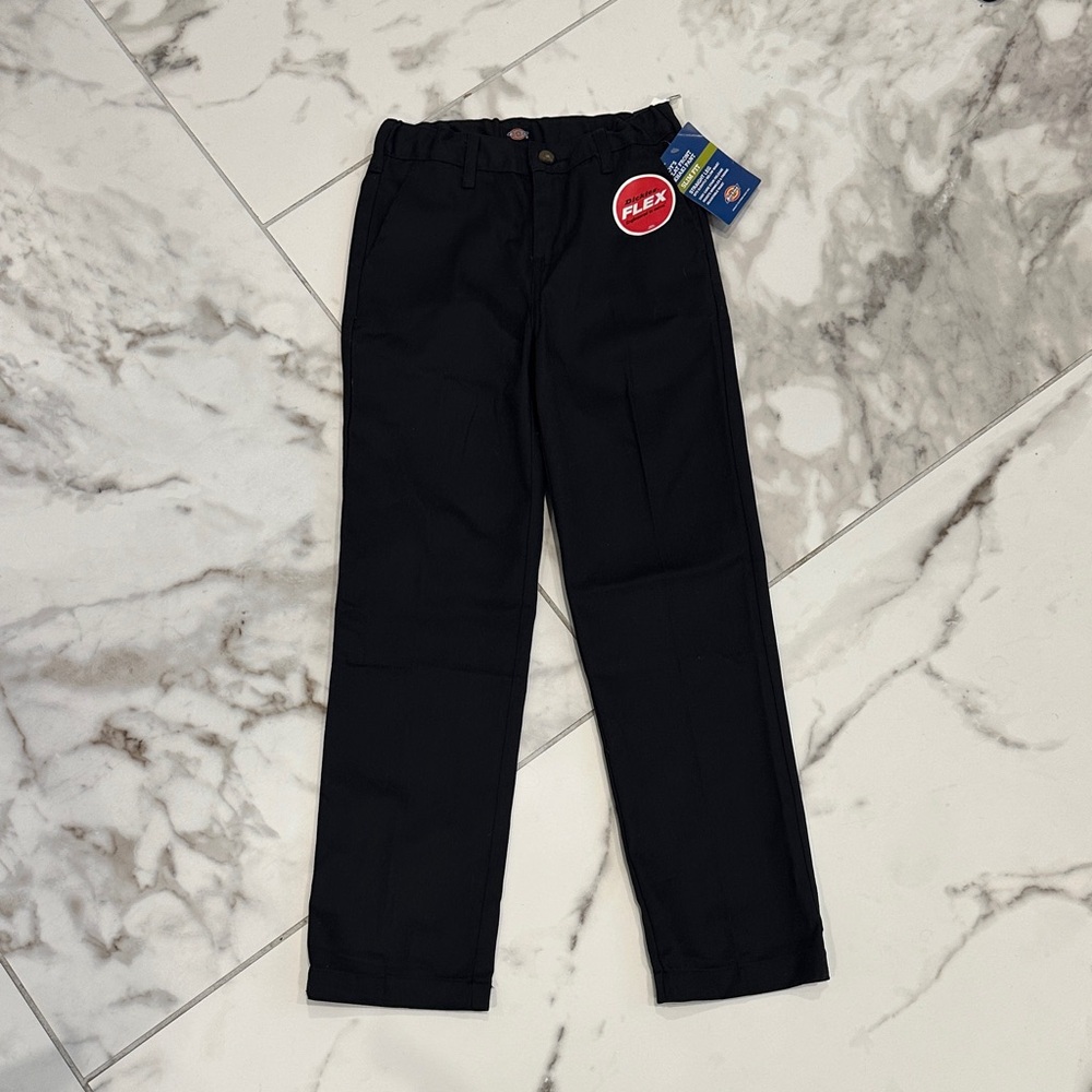 Dickies Bots Flat Front Black Flex Trousers